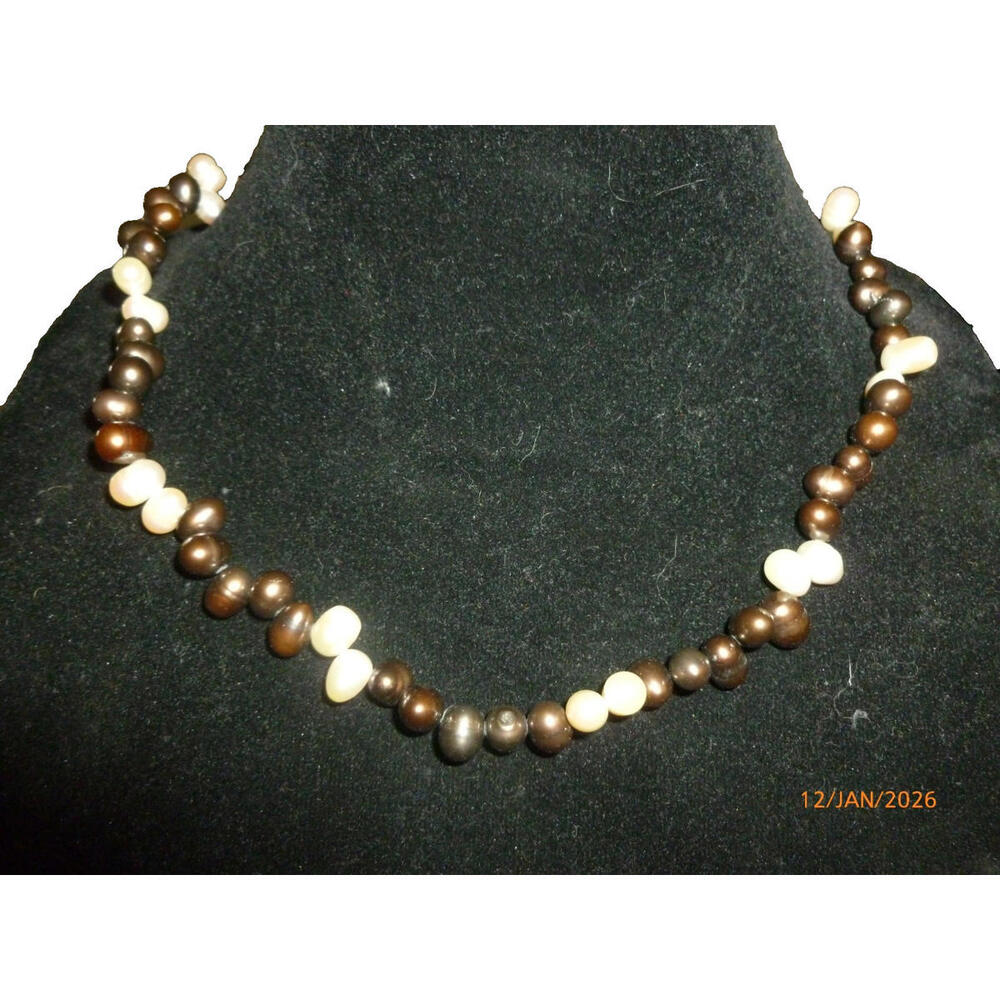Vintage Multi Color Freshwater Cultured Pearl Necklace Colorful 16"